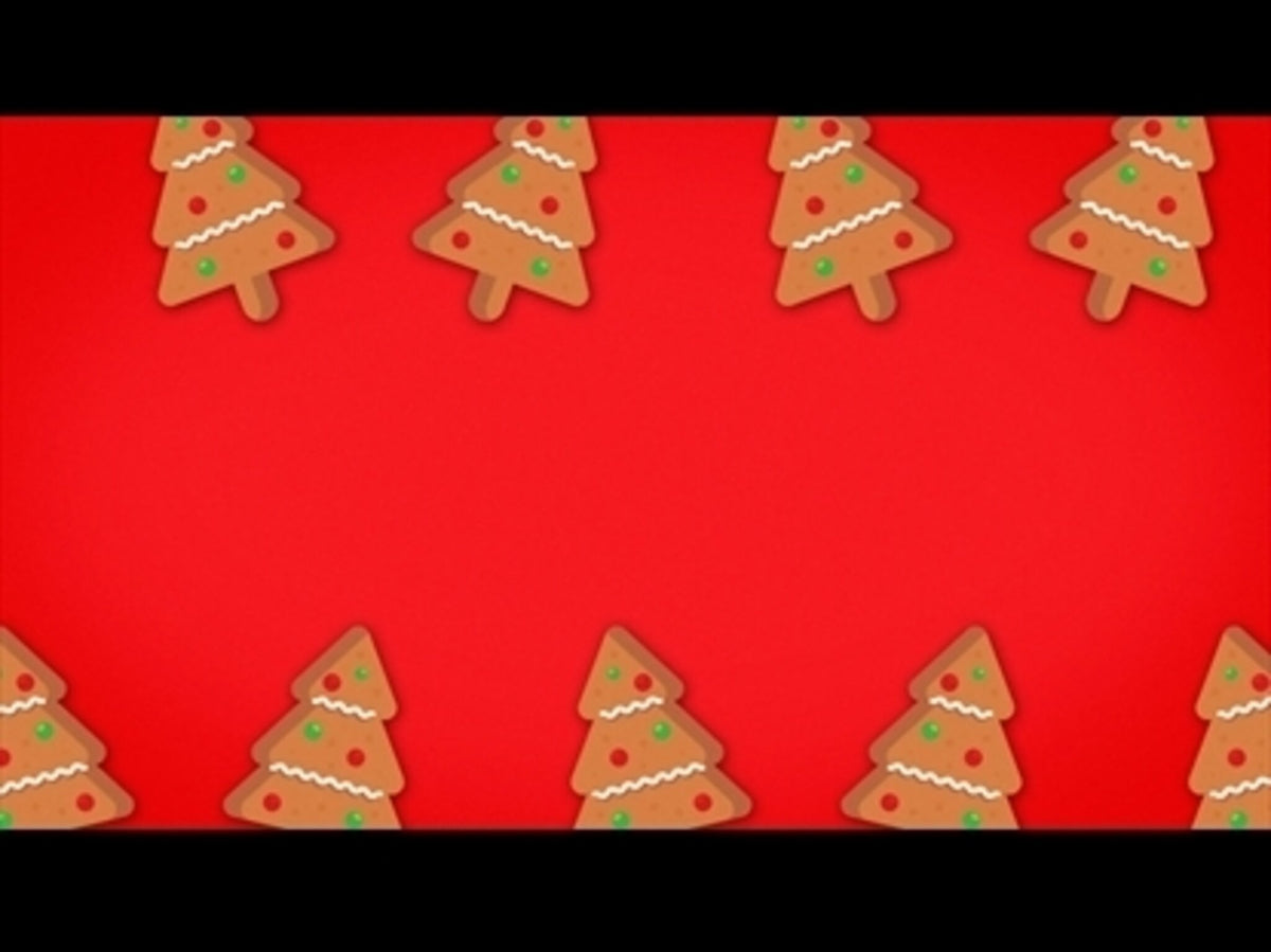 Christmas Cartoon Gingerbread Tree Red Motion Loop 02