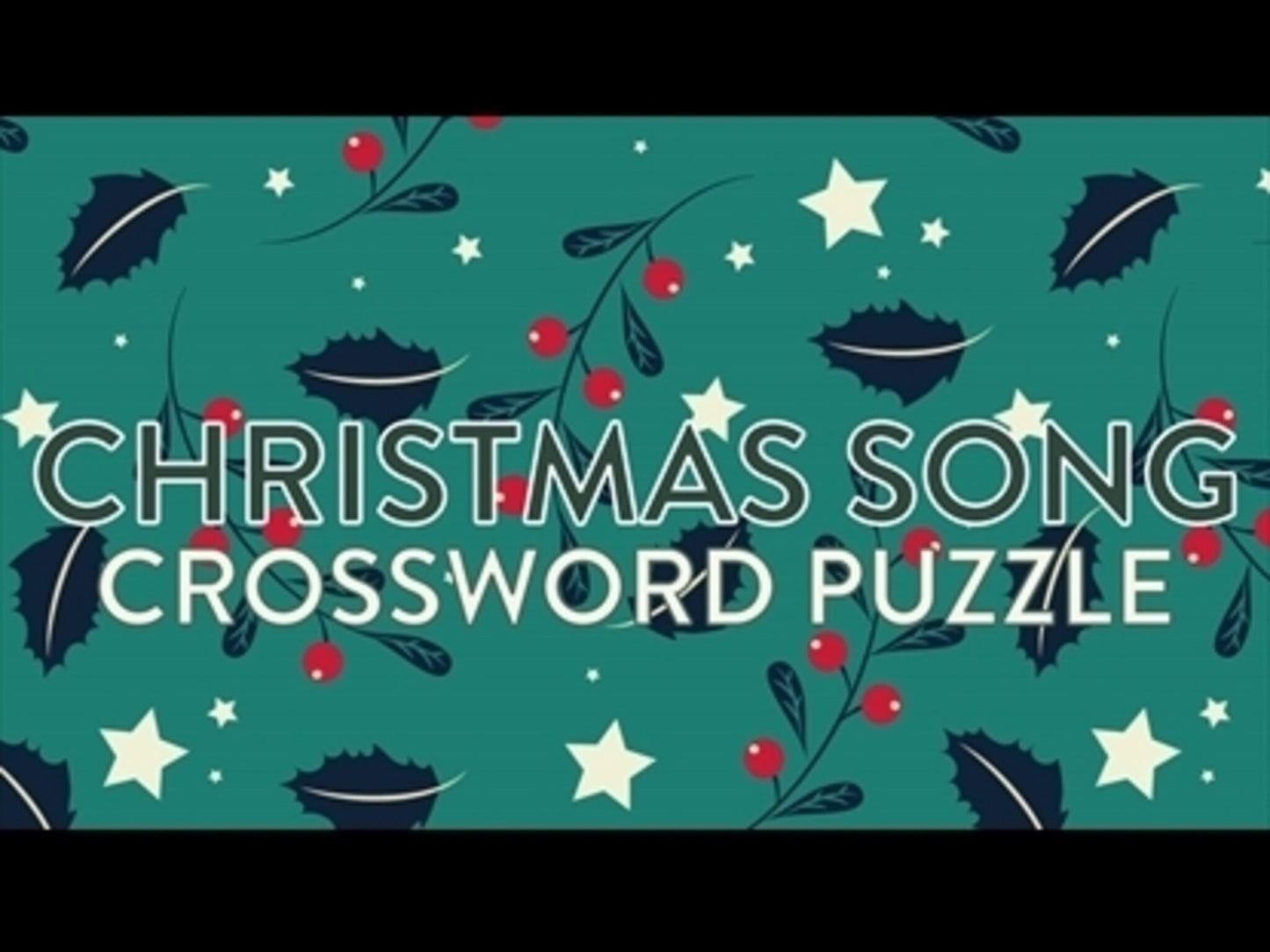 Christmas Song Crossword Puzzle