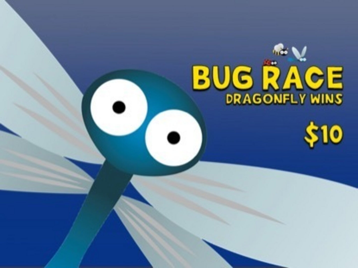 Bug Race: Dragonfly Wins