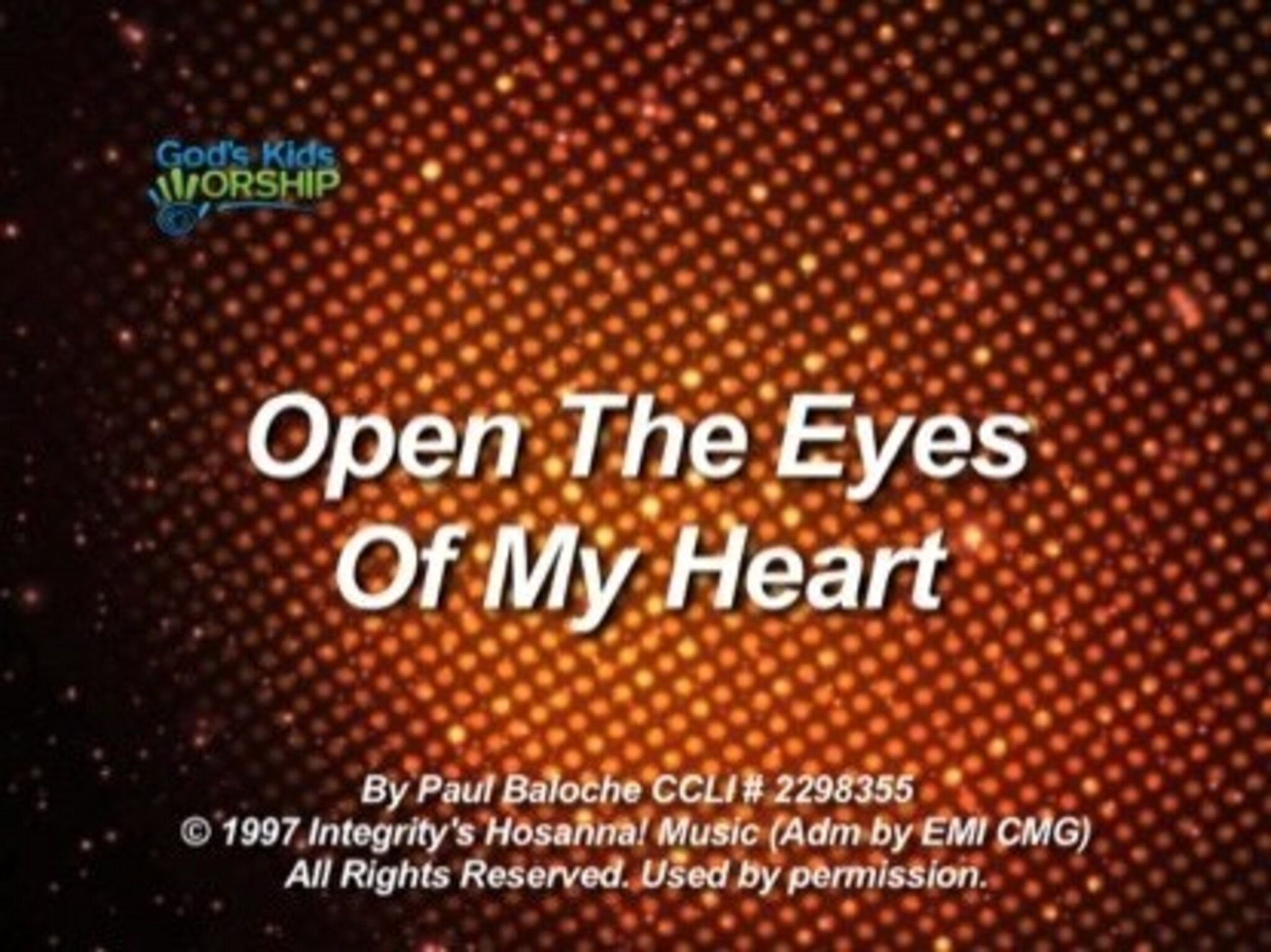 Open The Eyes Of My Heart | God's Kids Worship | Song Tracks ...