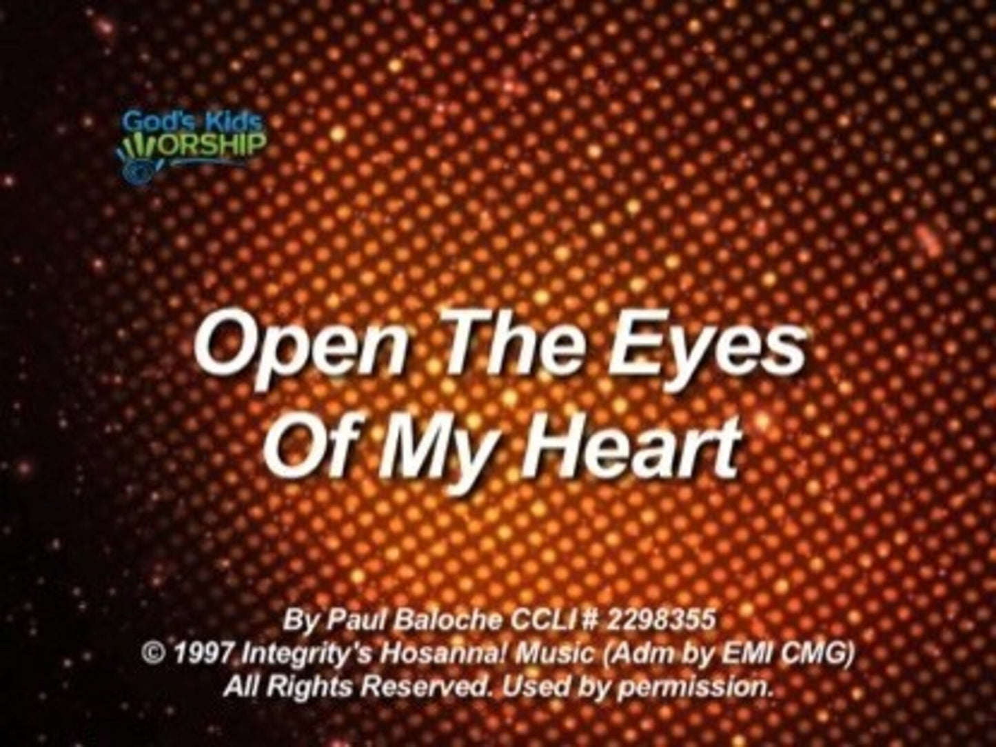 Open The Eyes Of My Heart