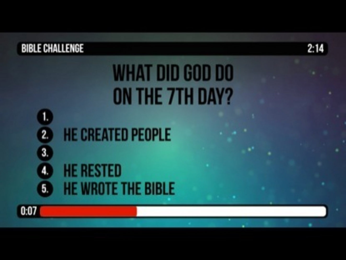 Bible Challenge Countdown 2 - Creation