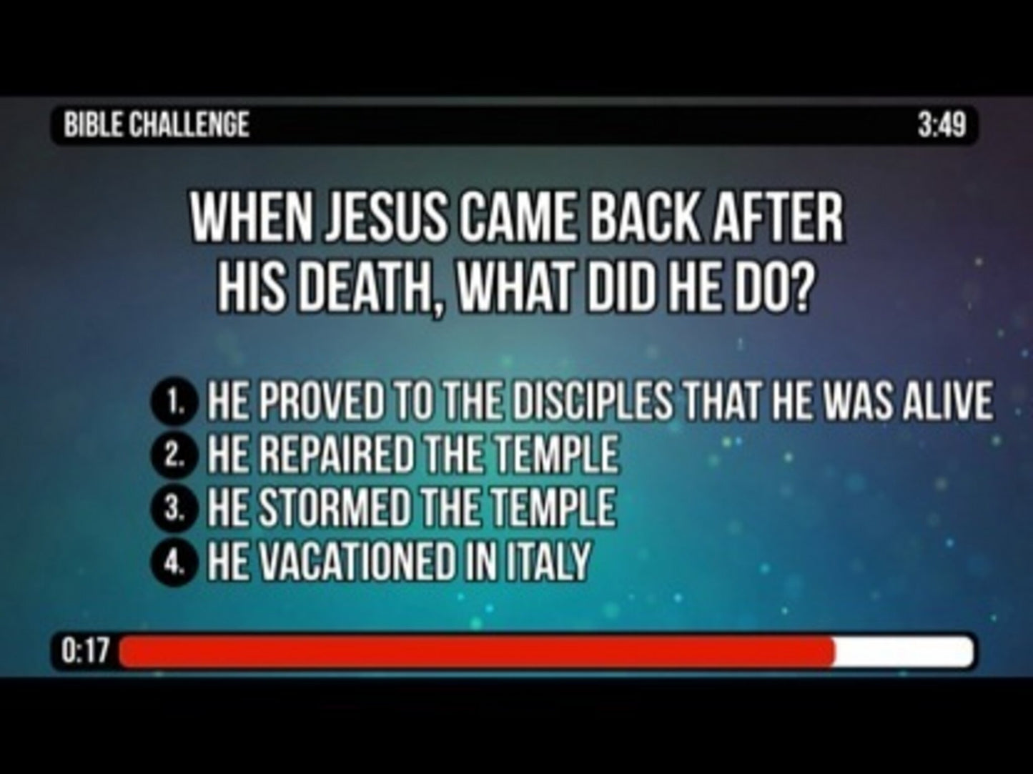 Bible Challenge Countdown - Acts 1 1-11