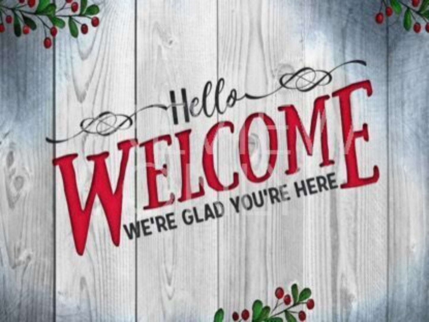 Wooden Christmas Welcome Still