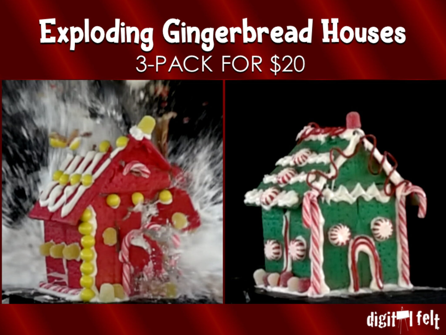 Exploding Gingerbread Houses 3 Pack