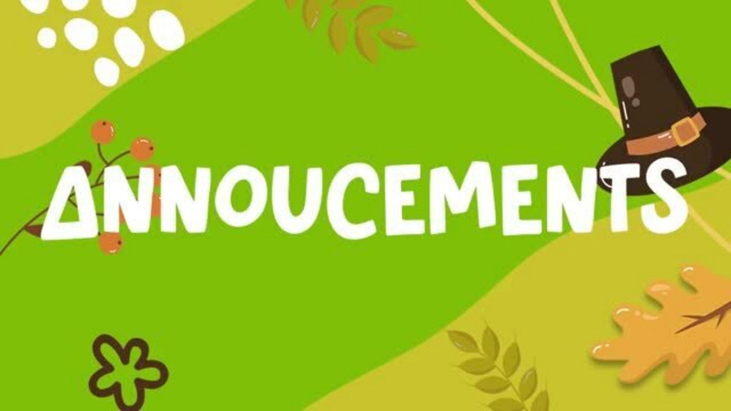 Kids Thanksgiving: Volume One - Announcements Motion