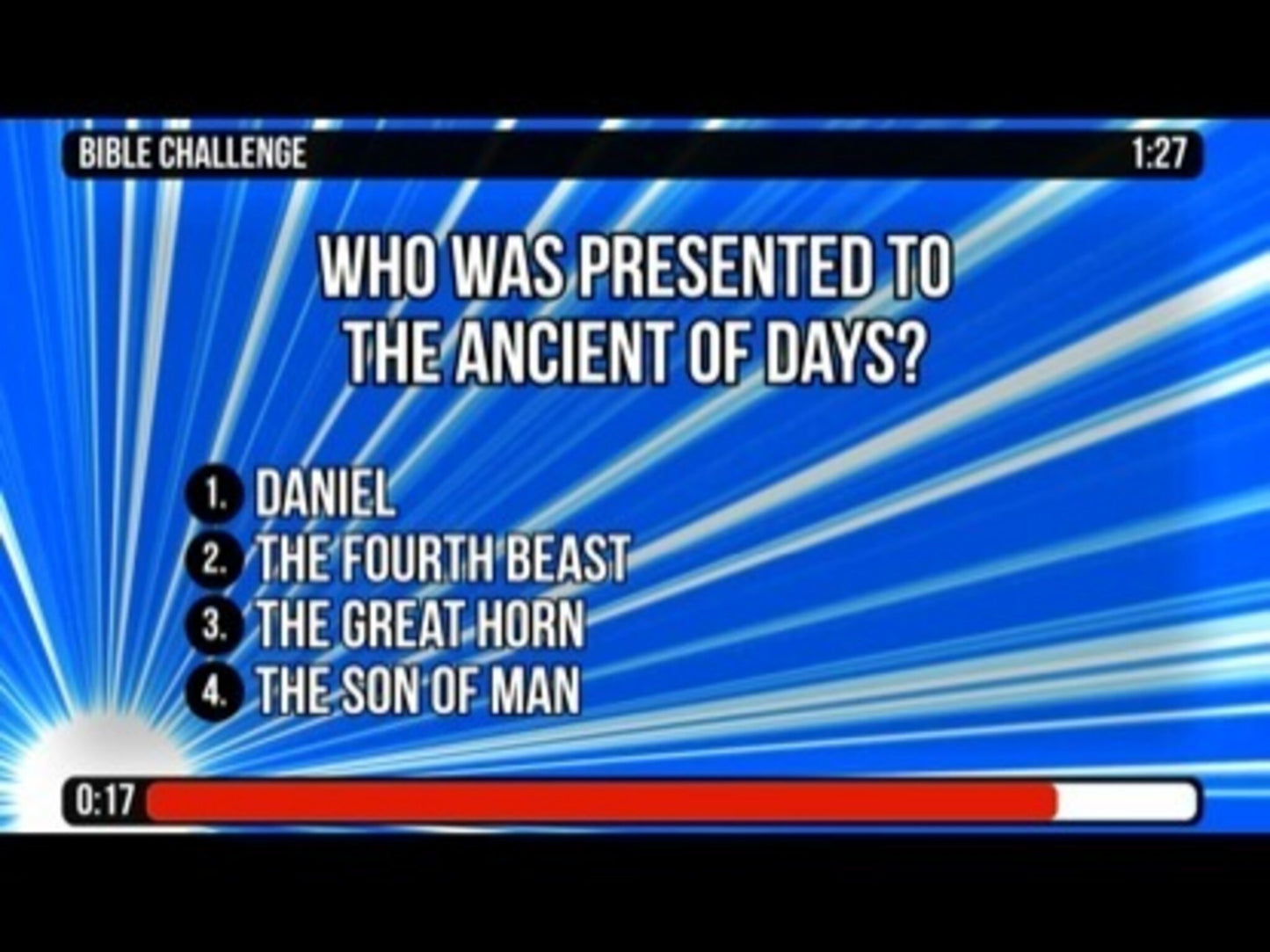 Bible Challenge Countdown - Daniel 7