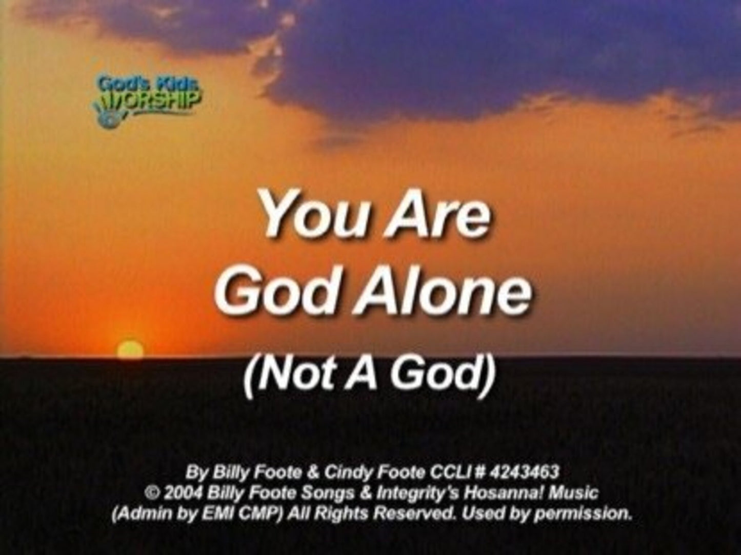You Are God Alone
