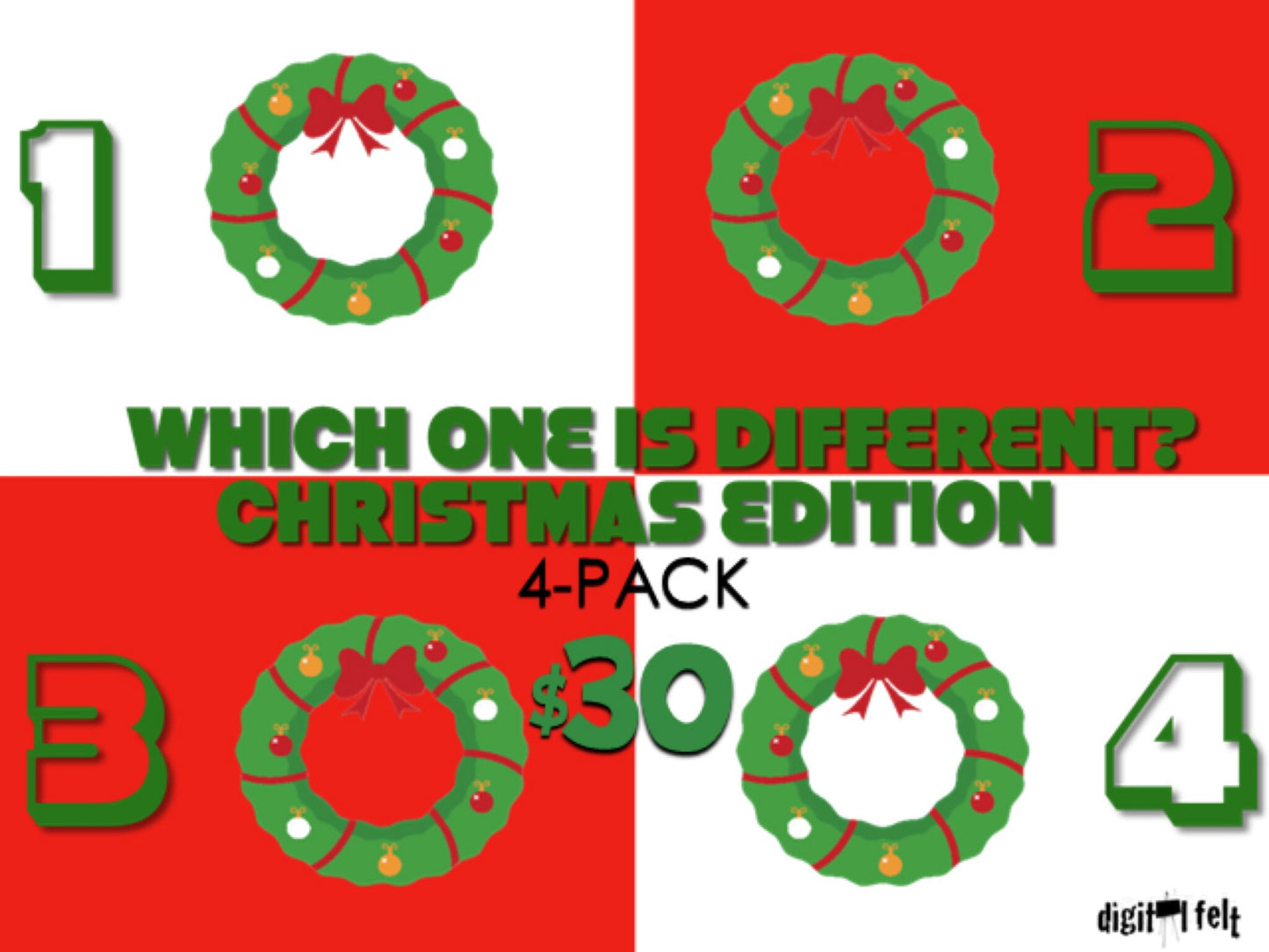 Which One Is Different Christmas 4-Pack