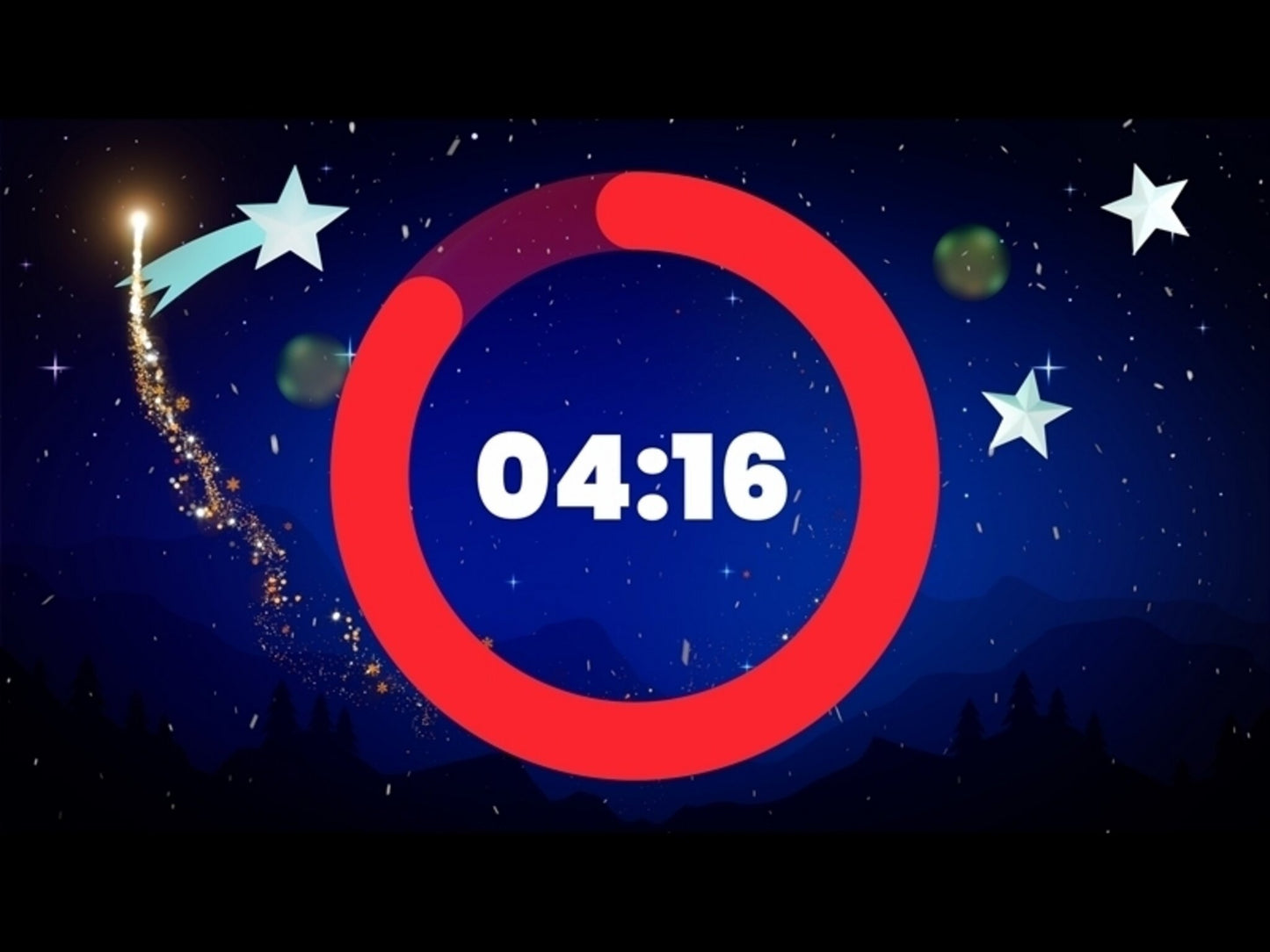 Christmas 5 minute Countdown With Golden Sparkles