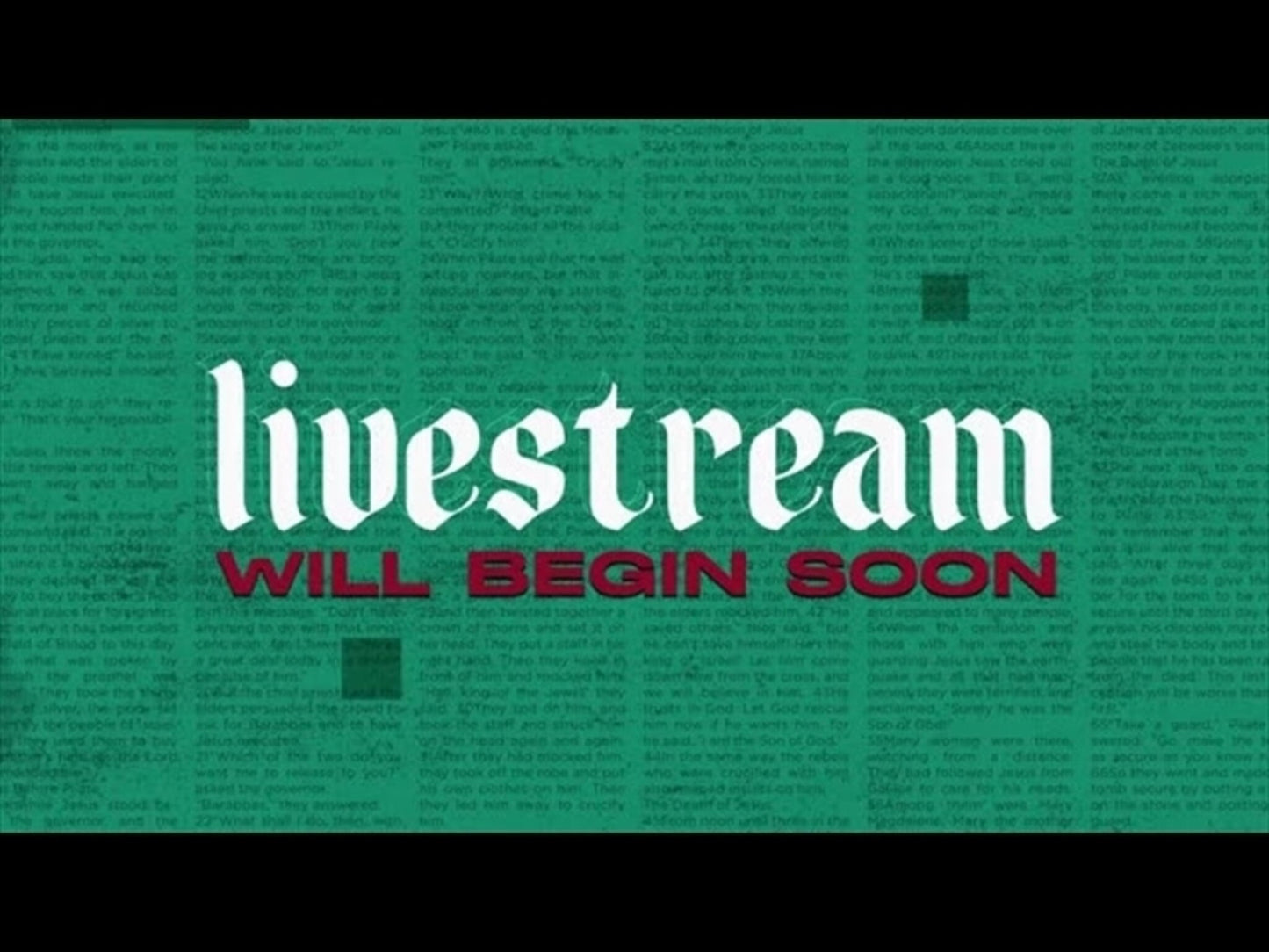 Words From the Cross: Livestream