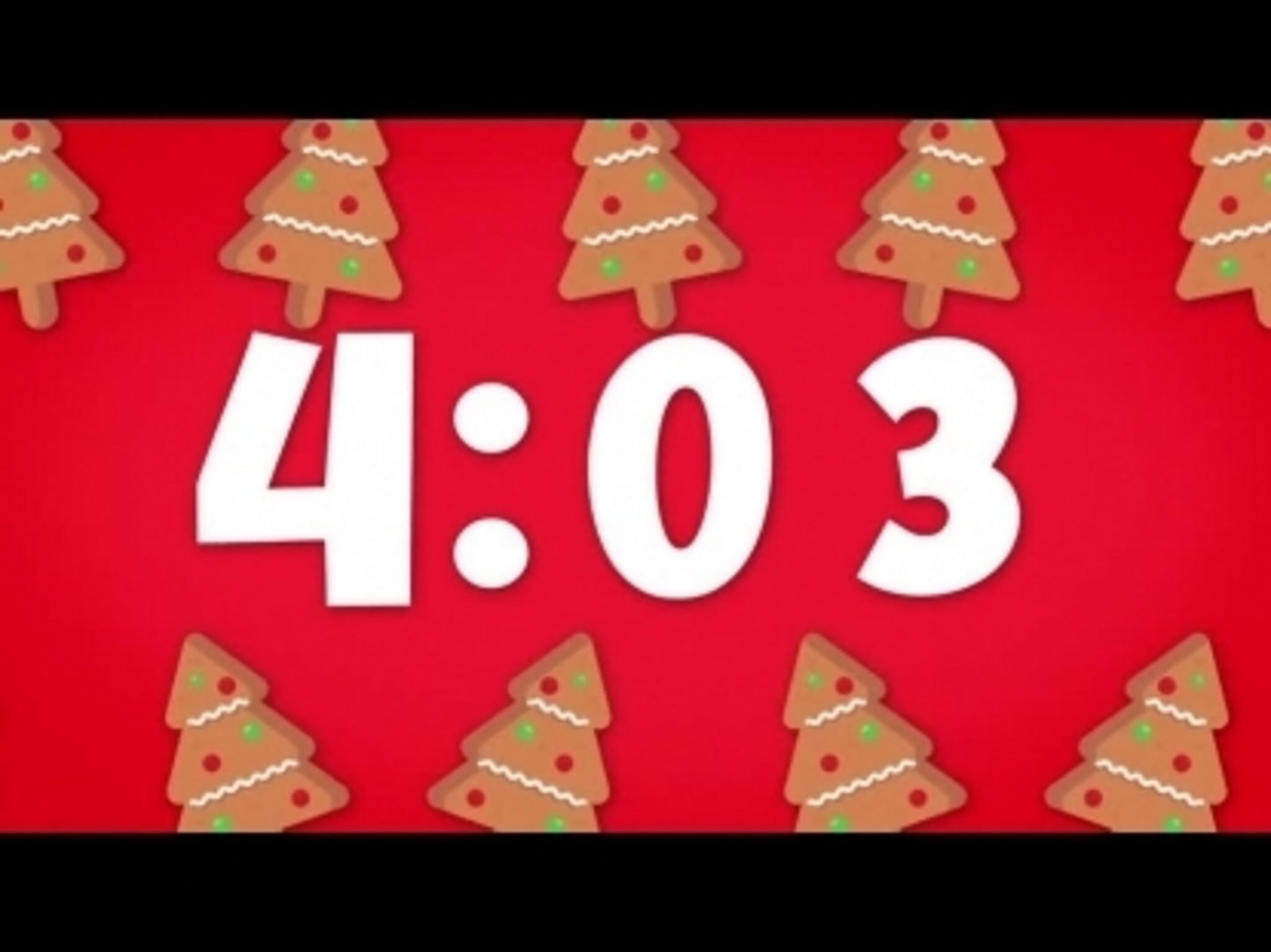 Christmas Cartoon Gingerbread Tree Red Countdown