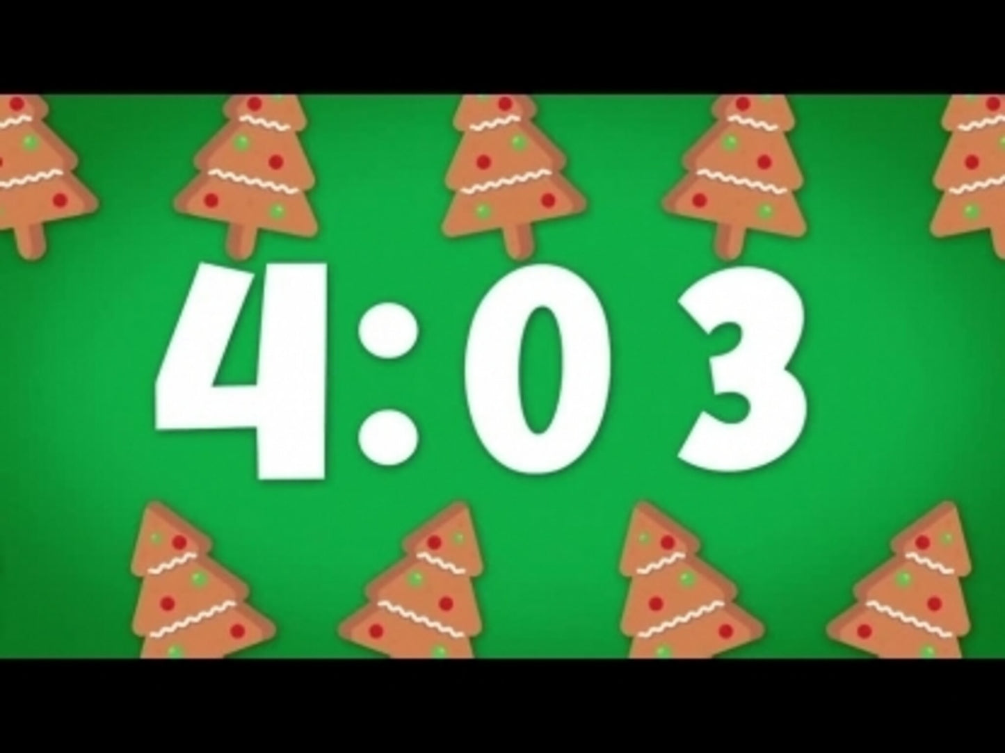 Christmas Cartoon Gingerbread Tree Green Countdown