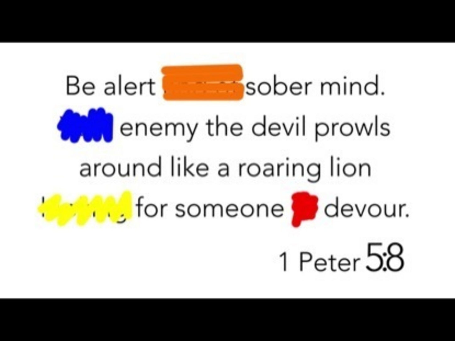 Scribble Verse- 1 Peter 5:8