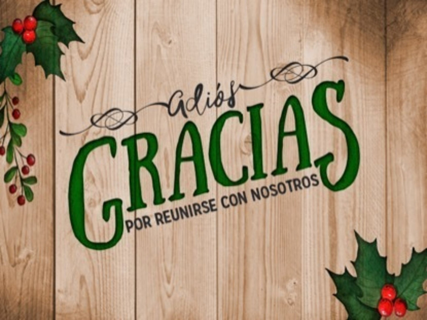 Wooden Christmas Closing Motion Spanish