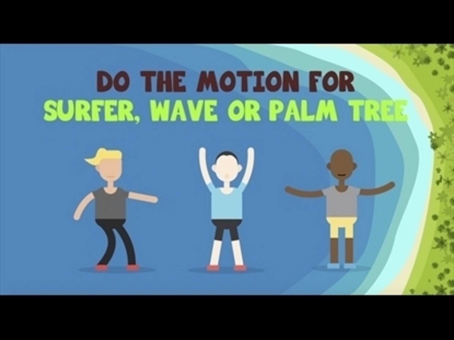 VBS Game Video - Surfer, Wave, Palm Tree