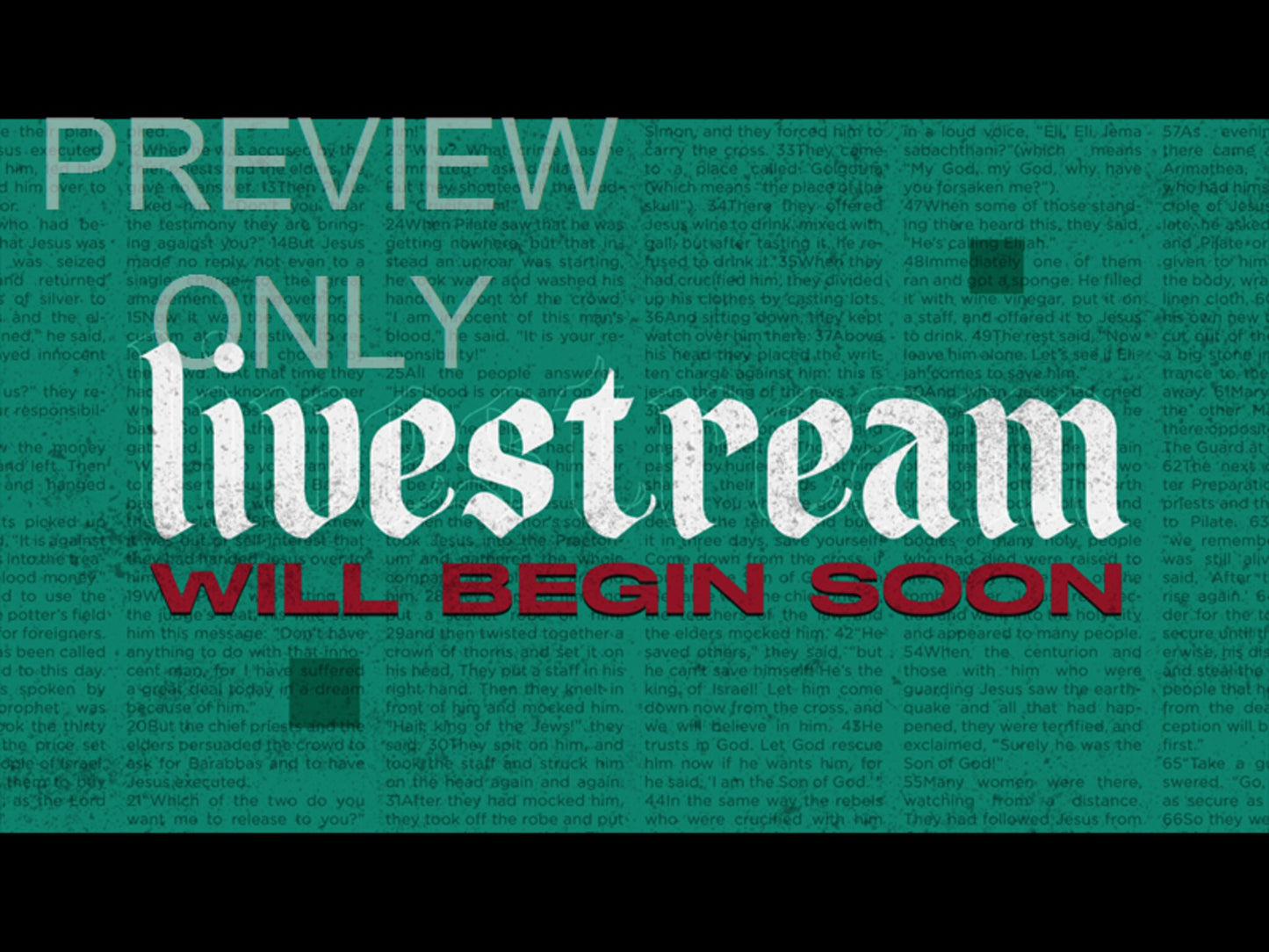 Words From the Cross: Livestream Still
