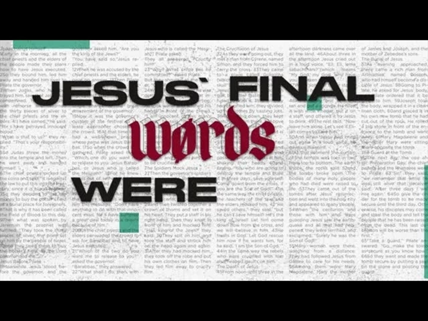 Words From the Cross: Series Trailer Two Weeks